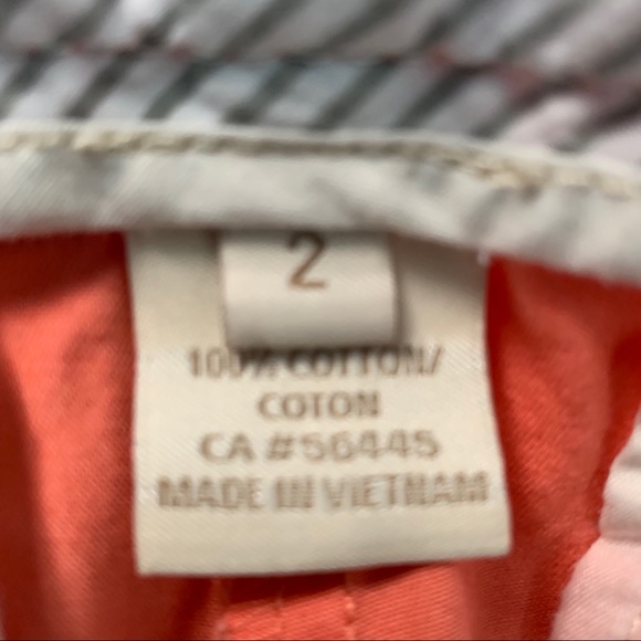 J. Crew Chinos Shorts Orange Sorbet color - Sz 2 - Picture 3 of 3